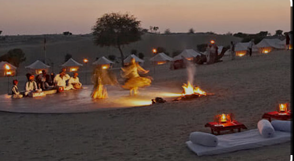 Desert Camps with Bonfires